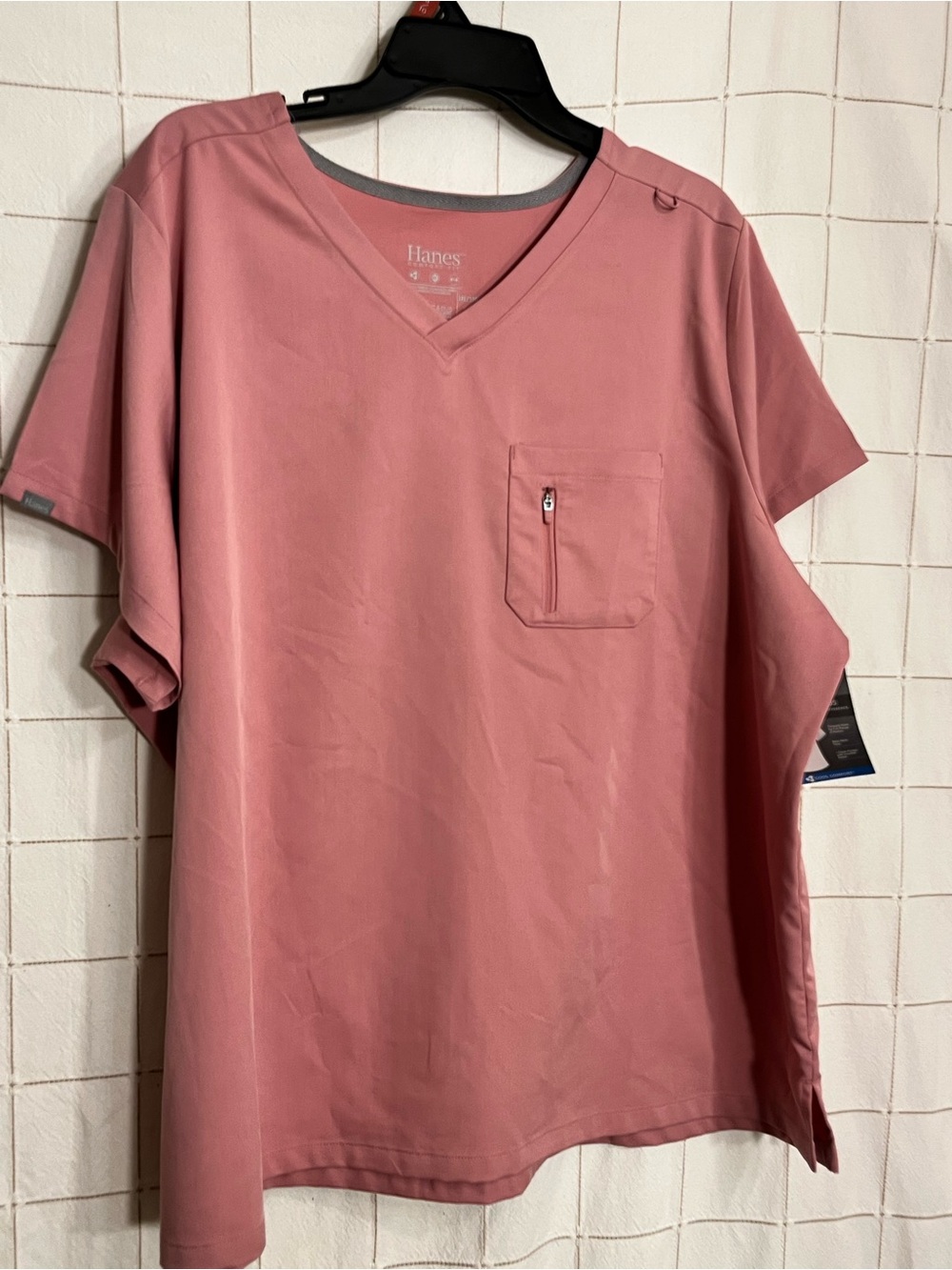 Hanes  V-Neck Scrub Set in Dusty Rose 3X NWT